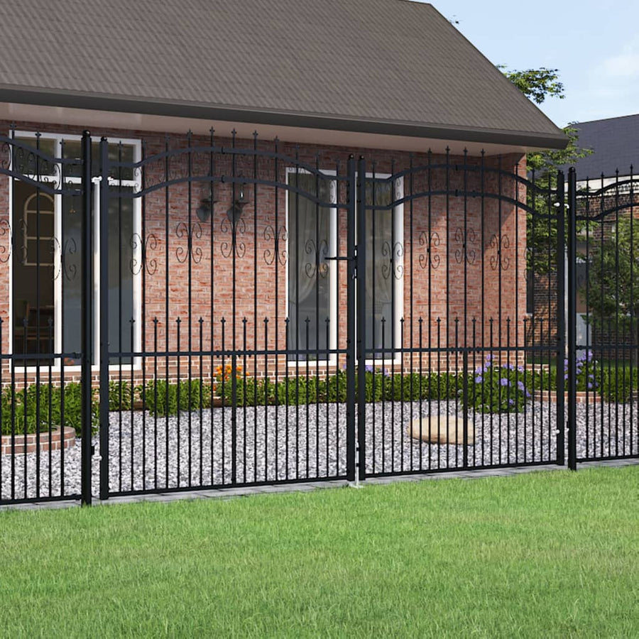Hekpoort KAMPEN met speerpunt zwart 302x172 cm staal