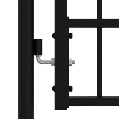 Poort Met Spijlpunten Gepoedercoat Staal Zwart 406 x 151 cm