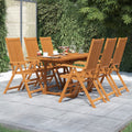 7-delige Tuinset massief acaciahout 120-170 cm