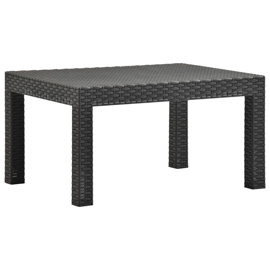 2-Delige Loungeset Met Kussens Pp Rattan Antracietkleurig Driezitsbank + Tafel