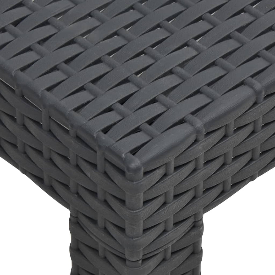 2-Delige Loungeset Met Kussens Pp Rattan Antracietkleurig Driezitsbank + Tafel