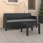 Loungeset 2-delig polyrattan antraciet