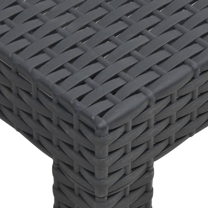 2-Delige Loungeset Met Kussens Pp Rattan Antracietkleurig Vierzitsbank + Tafel