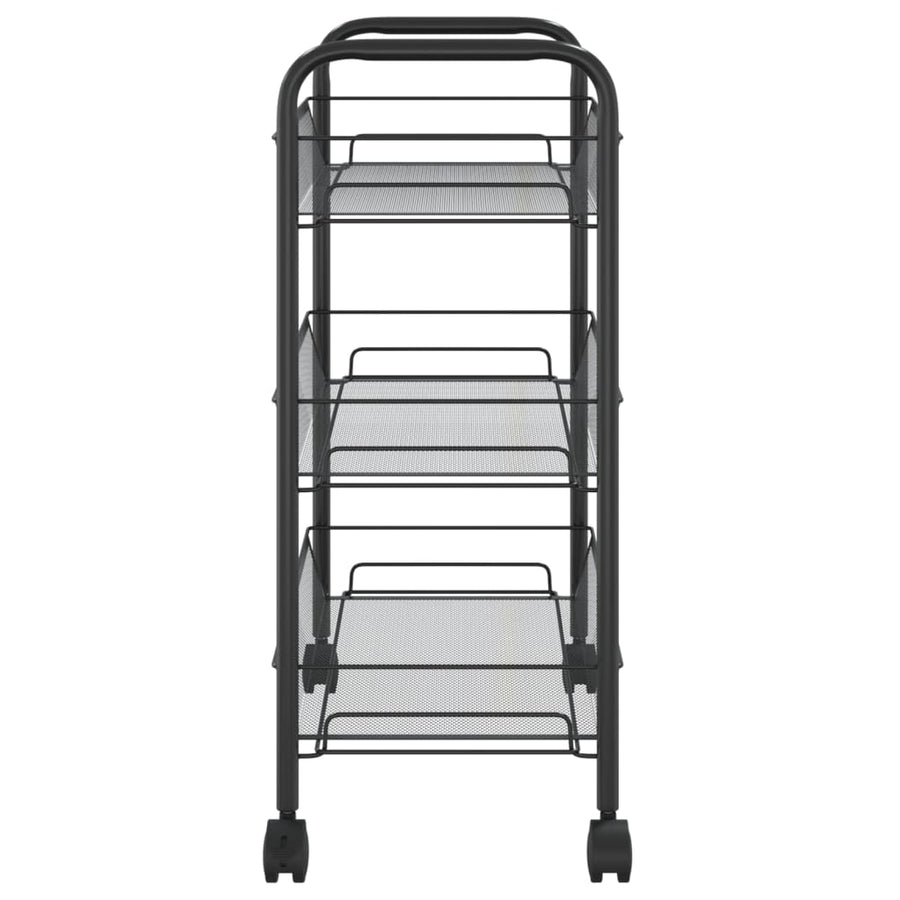 Keukentrolley 3-Laags Ijzer 46 x 26 x 64 cm Zwart
