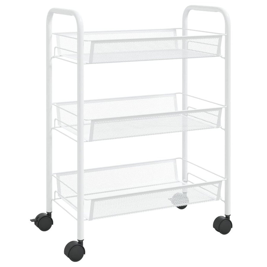 Keukentrolley 3-Laags 46X26X54 Cm Ijzer 46 x 26 x 64 cm Wit