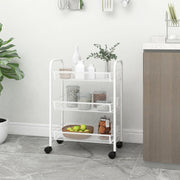 Keukentrolley 3-laags 46x26x54 cm ijzer wit