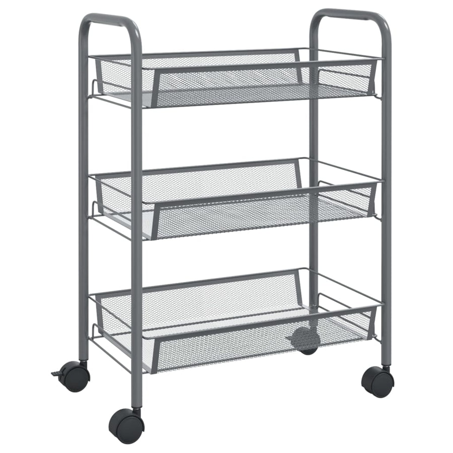 Keukentrolley 3-Laags 46X26X54 Cm Ijzer 46 x 26 x 64 cm Grijs
