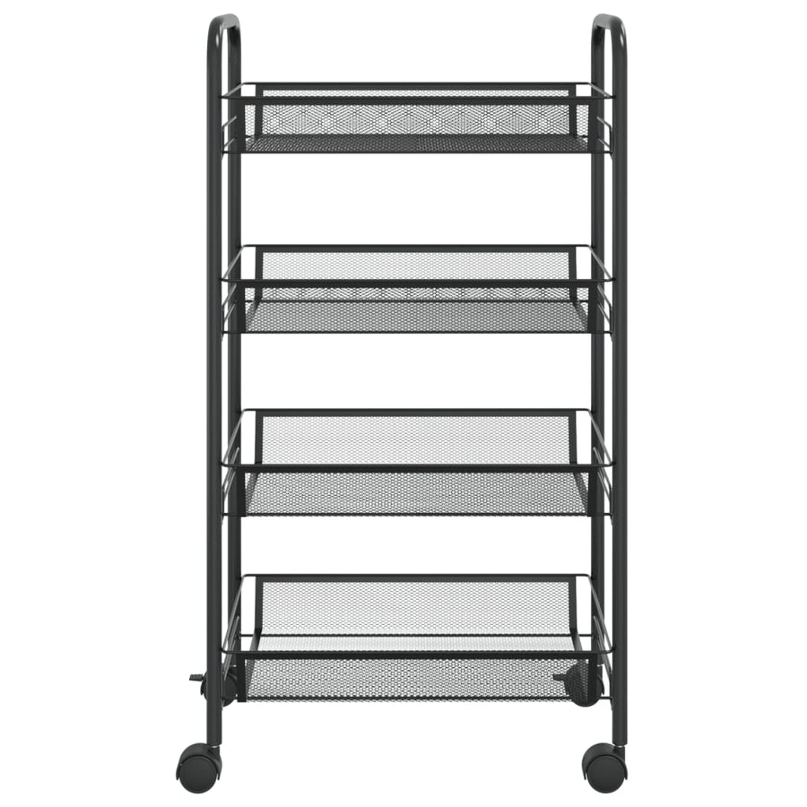 Keukentrolley 4-Laags Ijzer 46 x 26 x 85 cm Zwart