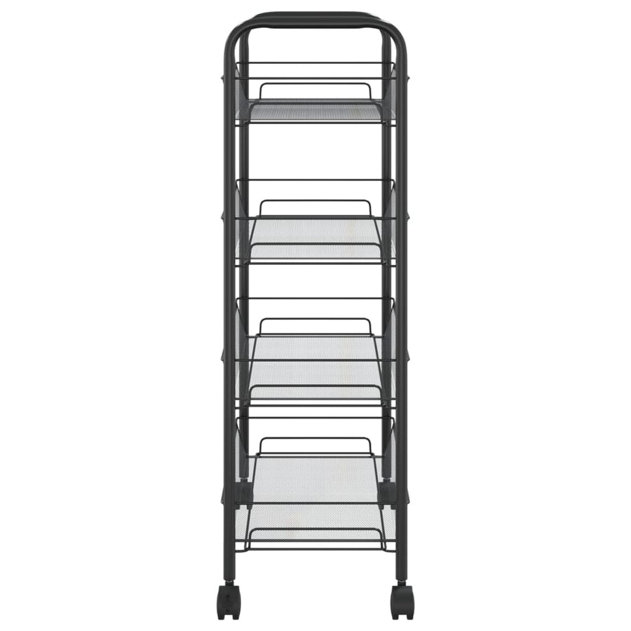 Keukentrolley 4-Laags Ijzer 46 x 26 x 85 cm Zwart