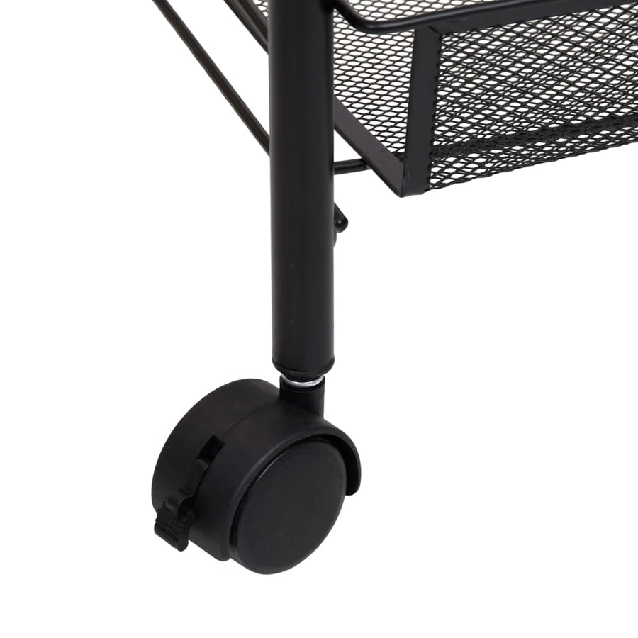 Keukentrolley 4-Laags Ijzer 46 x 26 x 85 cm Zwart
