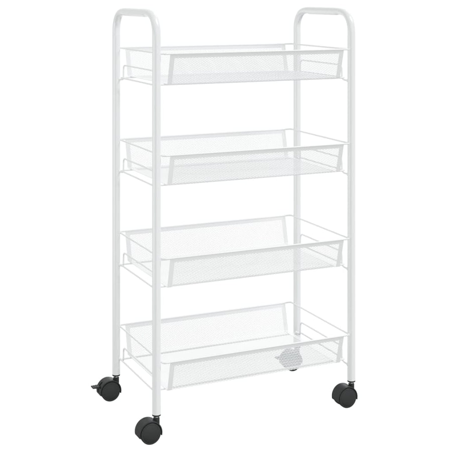 Keukentrolley 4-Laags Ijzer 46 x 26 x 85 cm Wit