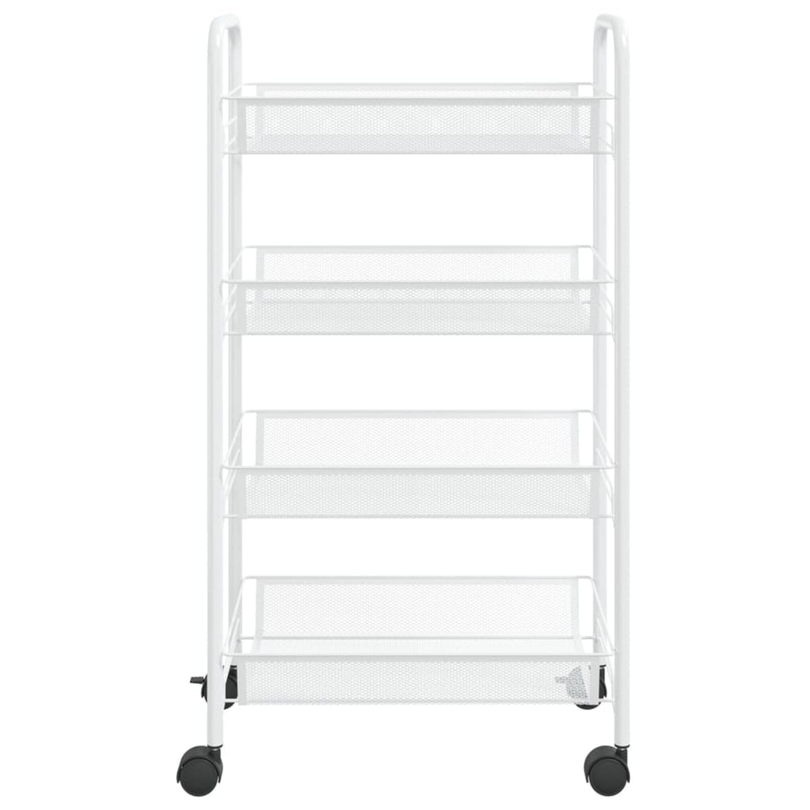 Keukentrolley 4-Laags Ijzer 46 x 26 x 85 cm Wit