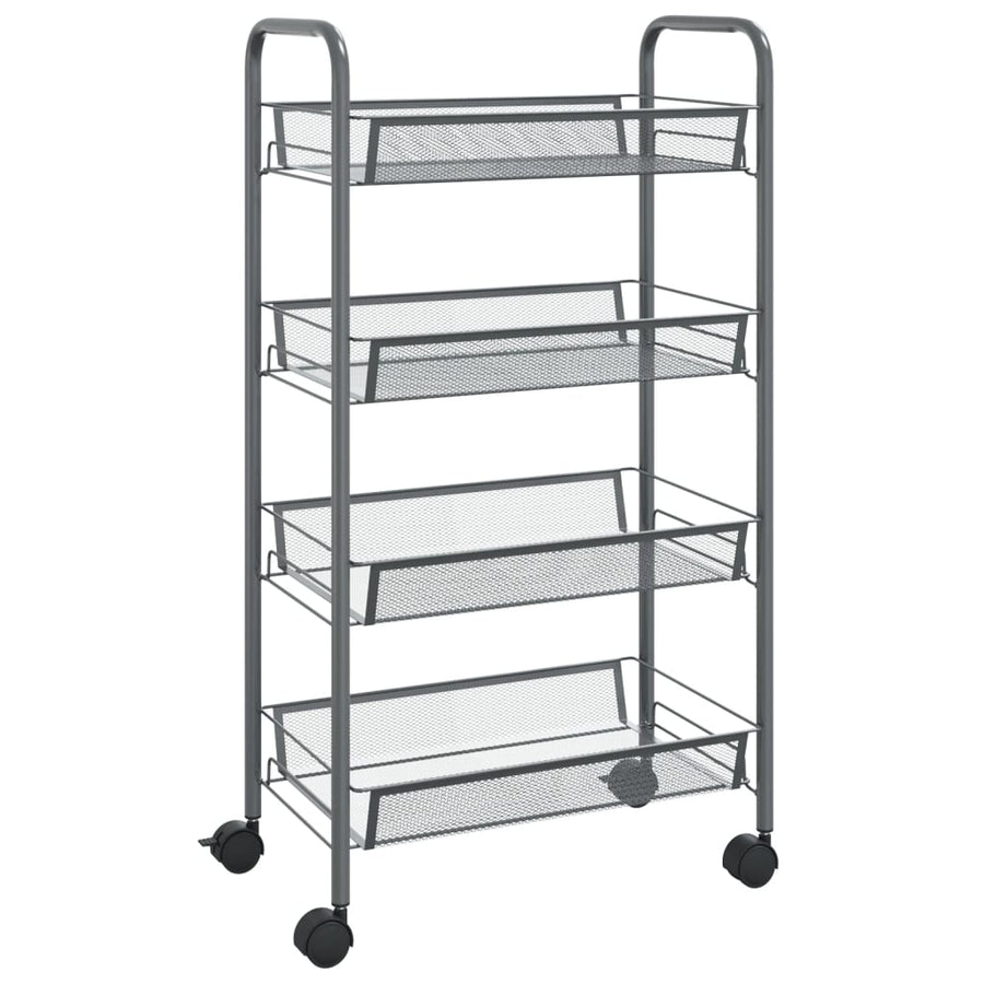 Keukentrolley 4-Laags Ijzer 46 x 26 x 85 cm Grijs