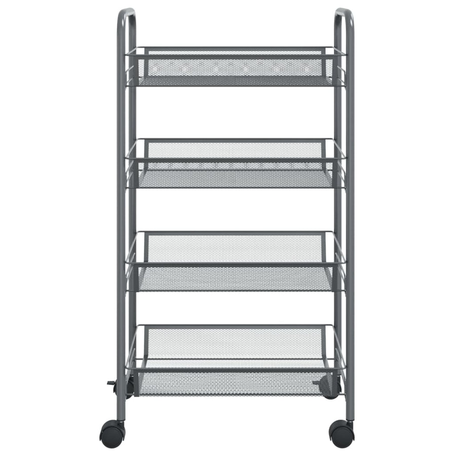 Keukentrolley 4-Laags Ijzer 46 x 26 x 85 cm Grijs