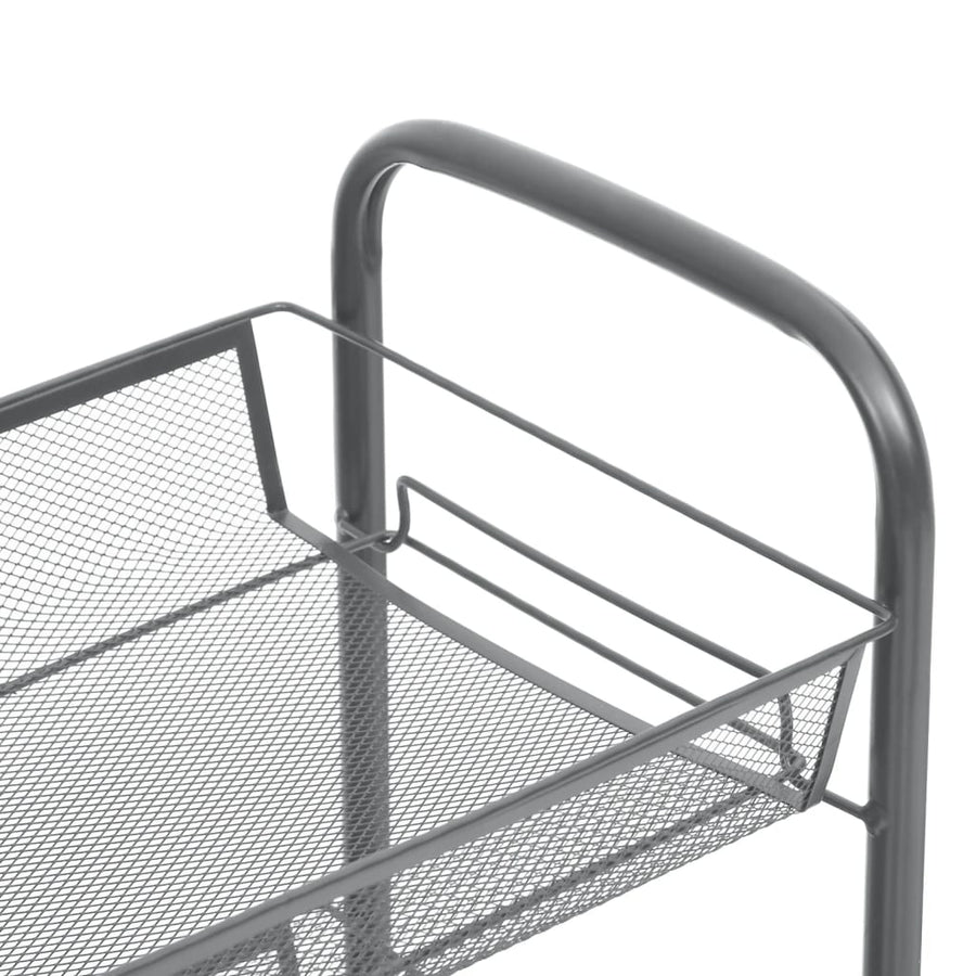 Keukentrolley 4-Laags Ijzer 46 x 26 x 85 cm Grijs