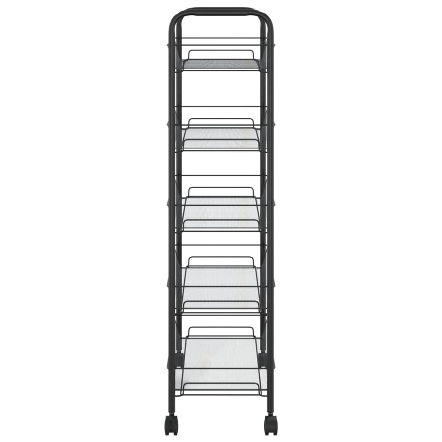 Keukentrolley 5-Laags Ijzer 46 x 26 x 105 cm Zwart