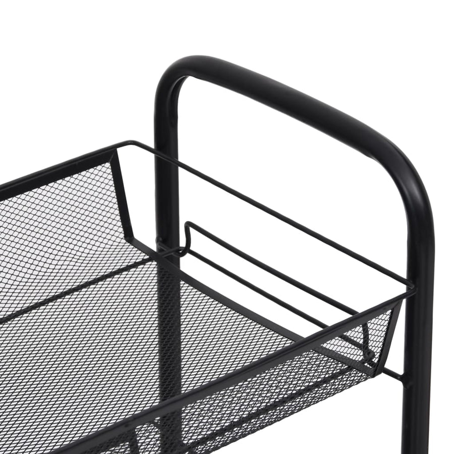 Keukentrolley 5-Laags Ijzer 46 x 26 x 105 cm Zwart