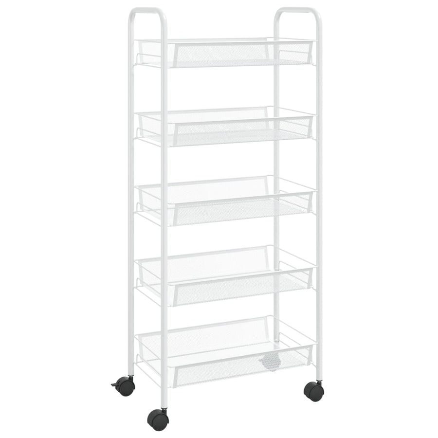 Keukentrolley 5-Laags Ijzer 46 x 26 x 105 cm Wit