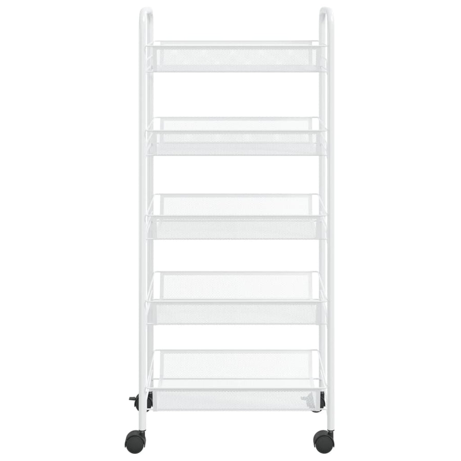 Keukentrolley 5-Laags Ijzer 46 x 26 x 105 cm Wit