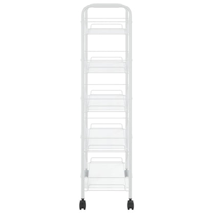 Keukentrolley 5-Laags Ijzer 46 x 26 x 105 cm Wit