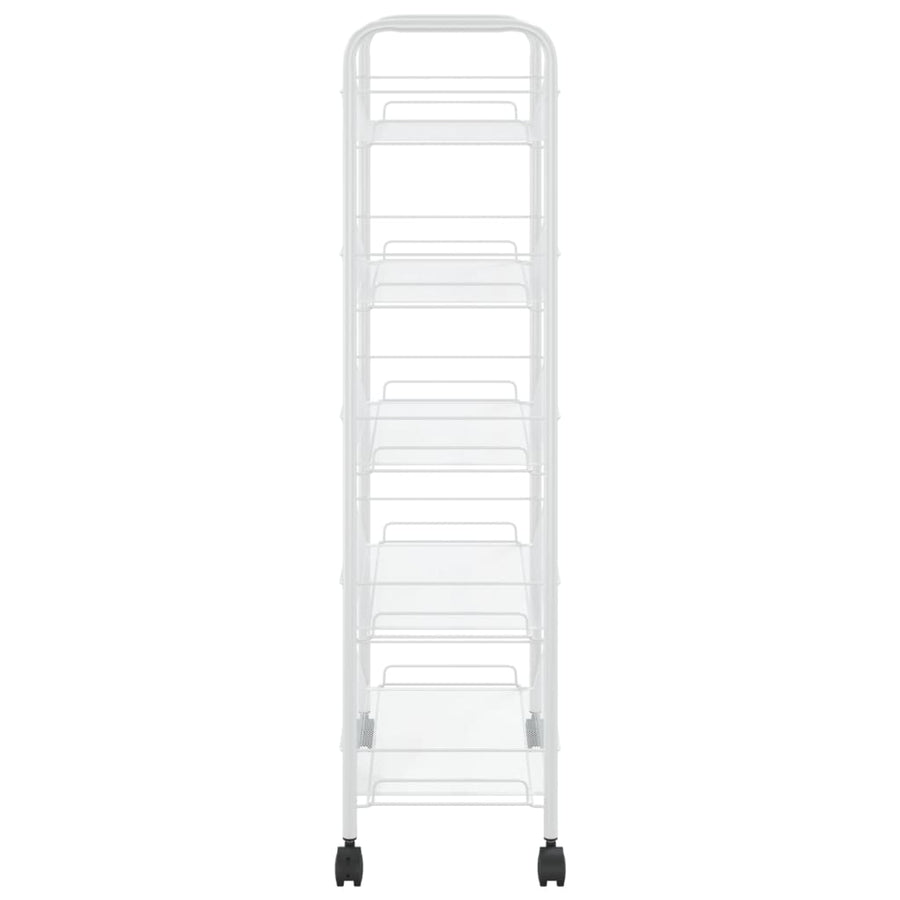 Keukentrolley 5-Laags Ijzer 46 x 26 x 105 cm Wit