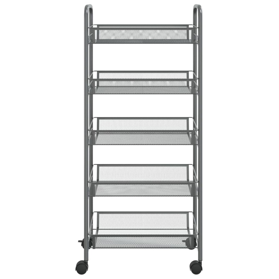 Keukentrolley 5-Laags Ijzer 46 x 26 x 105 cm Grijs