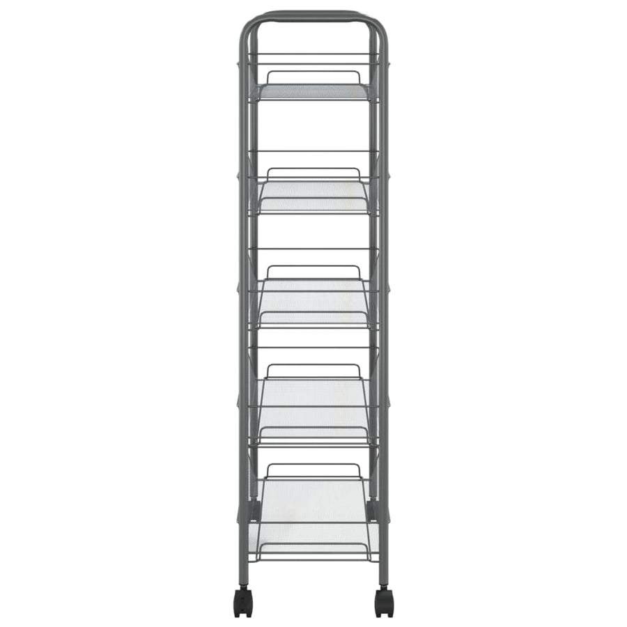 Keukentrolley 5-Laags Ijzer 46 x 26 x 105 cm Grijs