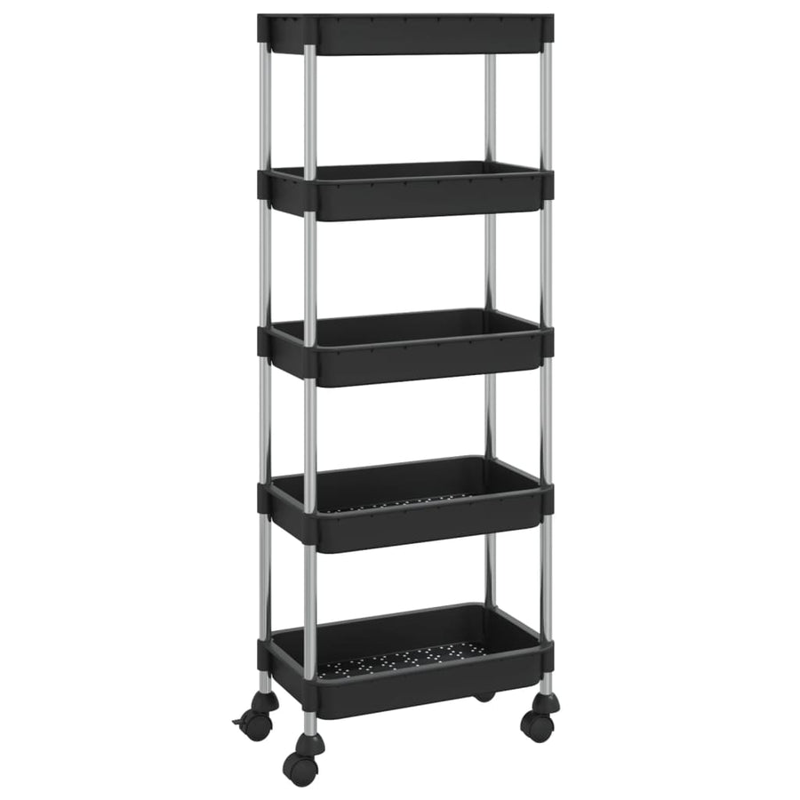Keukentrolley 5-Laags 42X29X128 Cm Ijzer En Abs Zwart
