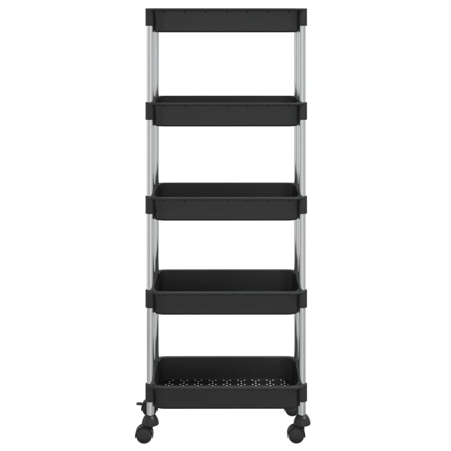 Keukentrolley 5-Laags 42X29X128 Cm Ijzer En Abs Zwart