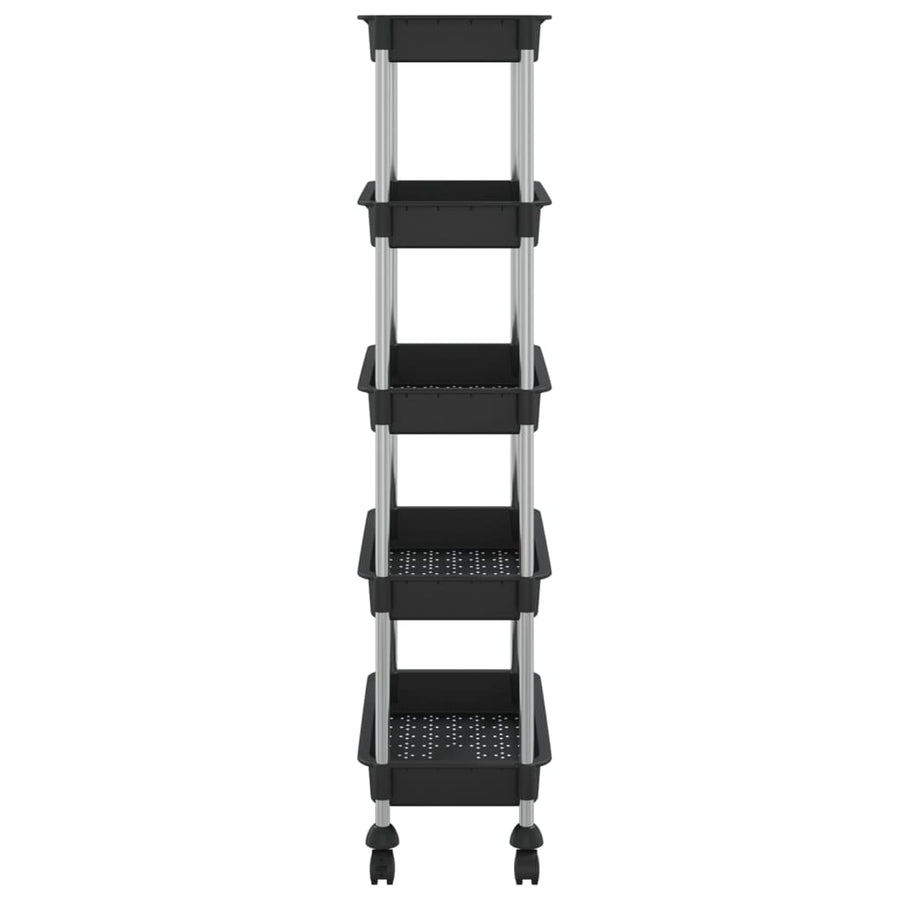 Keukentrolley 5-Laags 42X29X128 Cm Ijzer En Abs Zwart