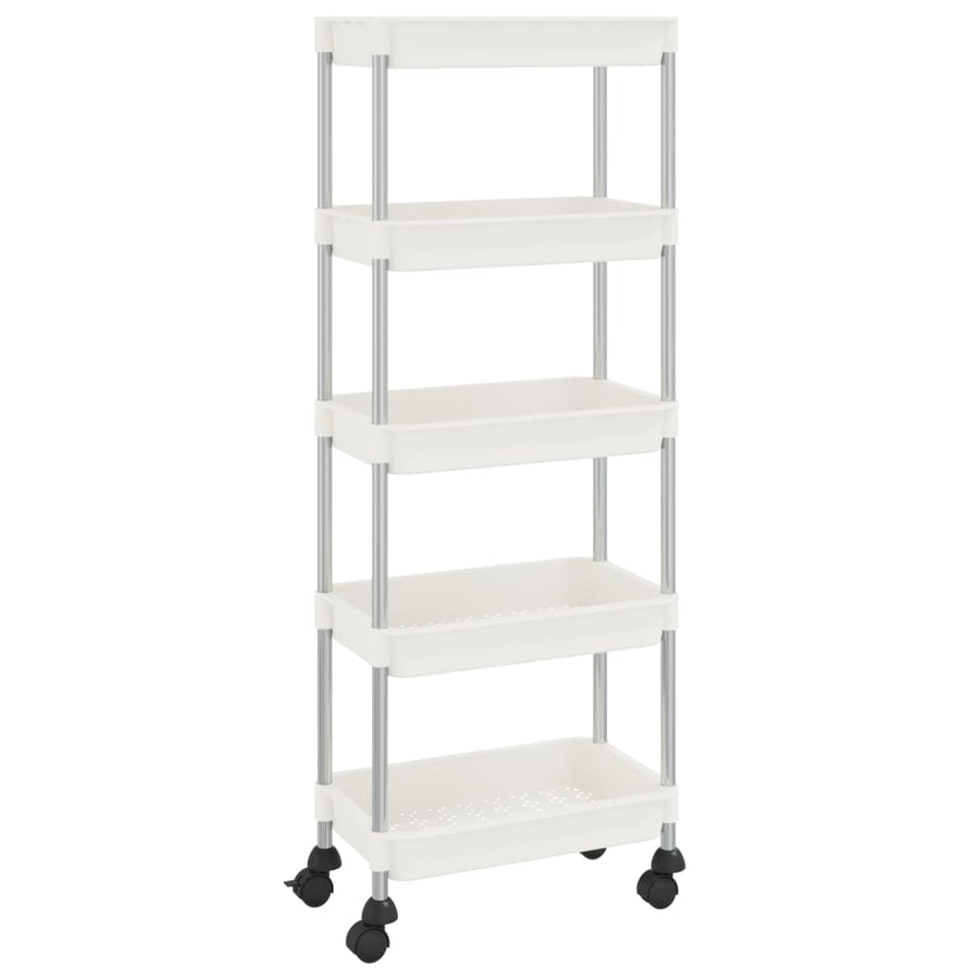 Keukentrolley 5-Laags 42X29X128 Cm Ijzer En Abs Wit