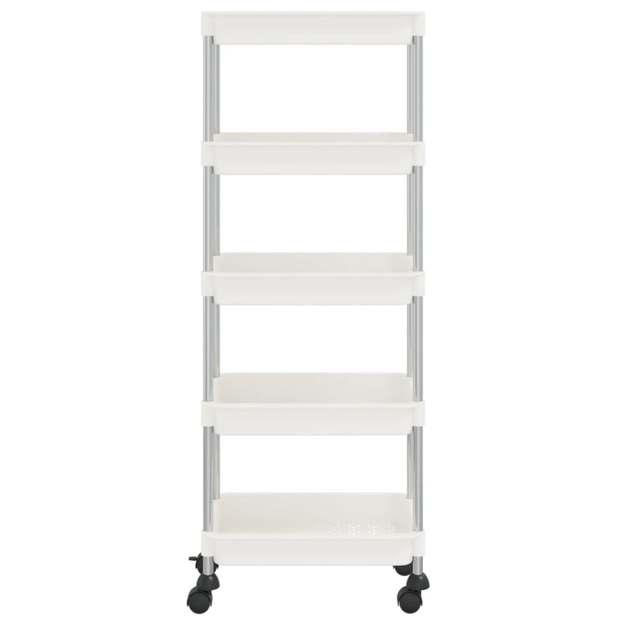 Keukentrolley 5-Laags 42X29X128 Cm Ijzer En Abs Wit
