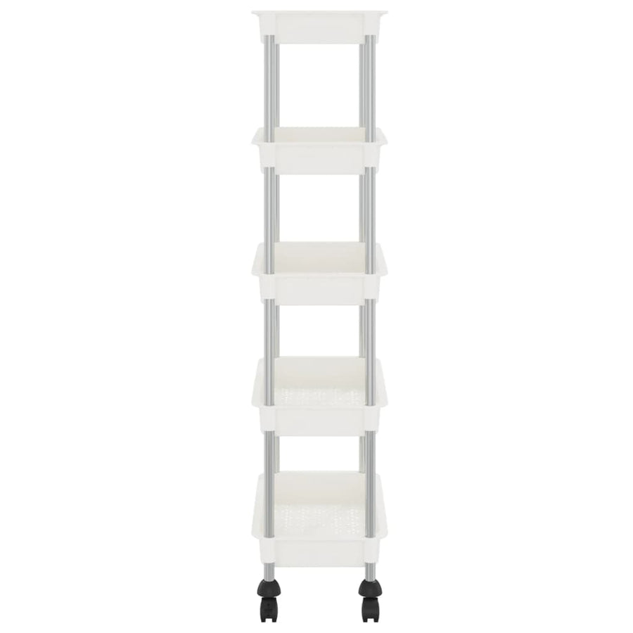 Keukentrolley 5-Laags 42X29X128 Cm Ijzer En Abs Wit