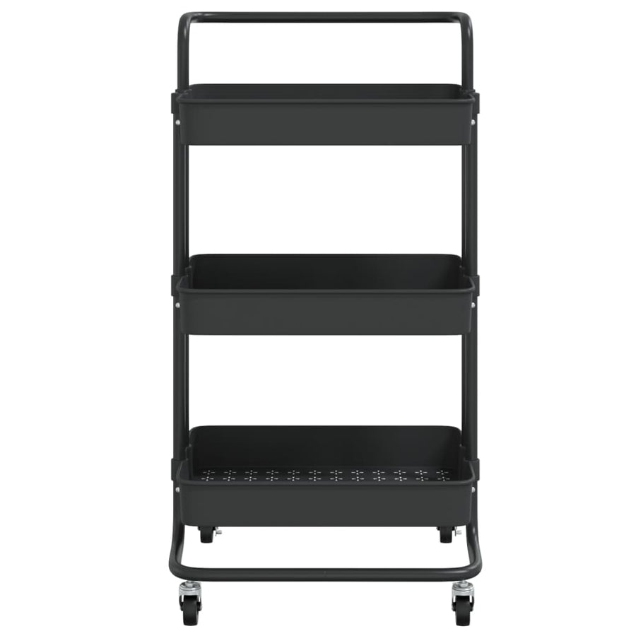 Keukentrolley 3-Laags 42X35X85 Cm Ijzer En Abs Zwart