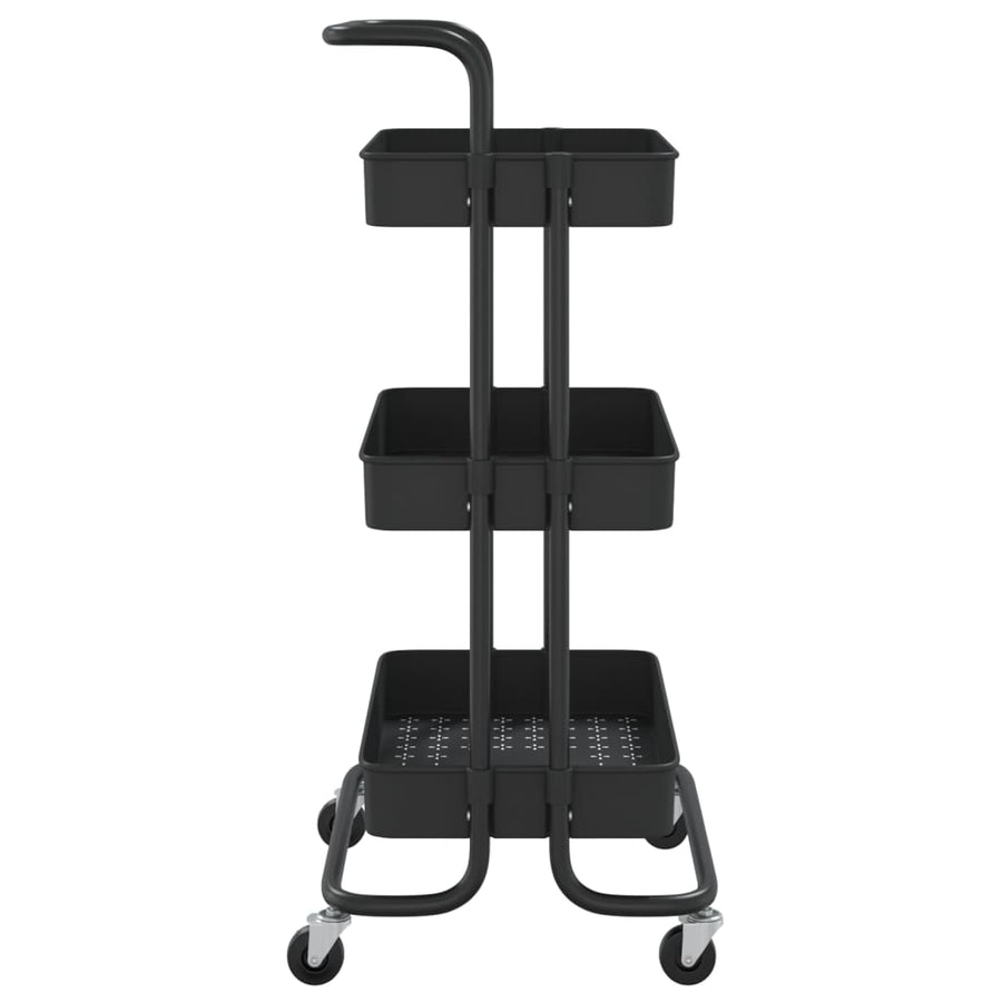 Keukentrolley 3-Laags 42X35X85 Cm Ijzer En Abs Zwart