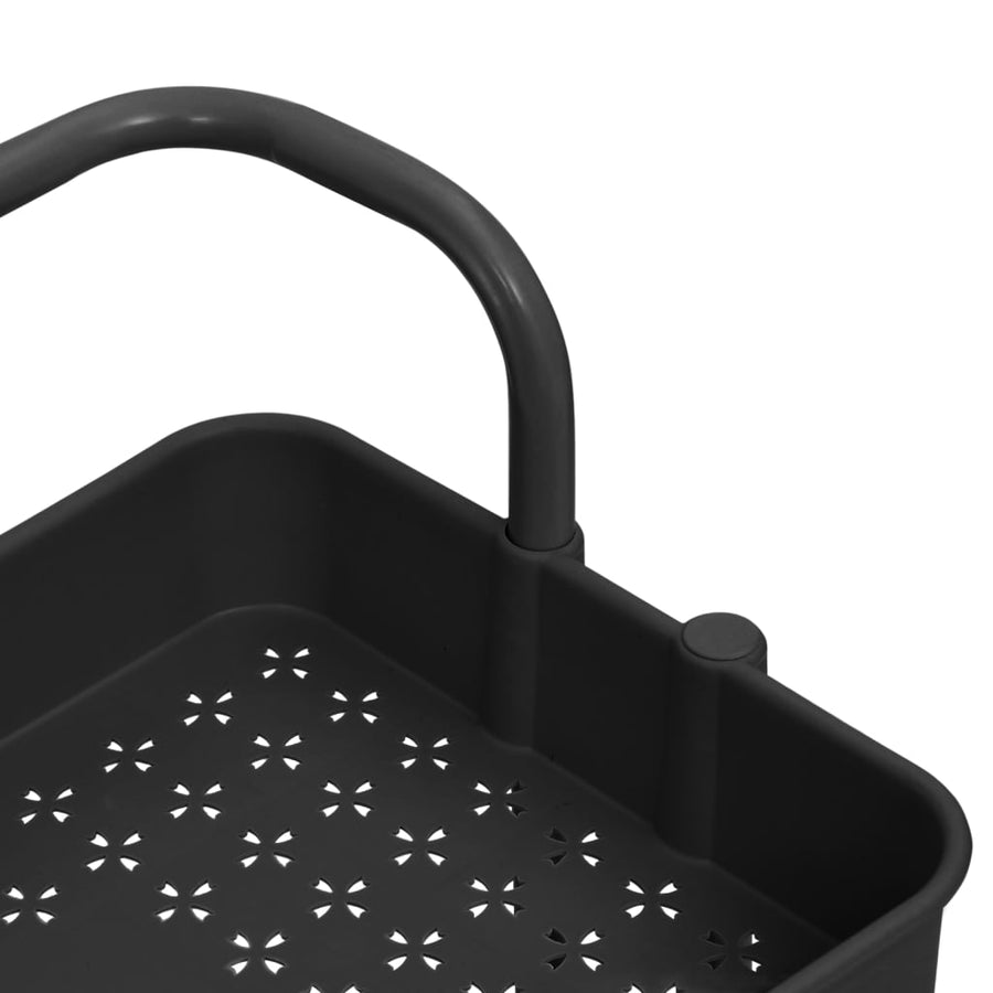 Keukentrolley 3-Laags 42X35X85 Cm Ijzer En Abs Zwart