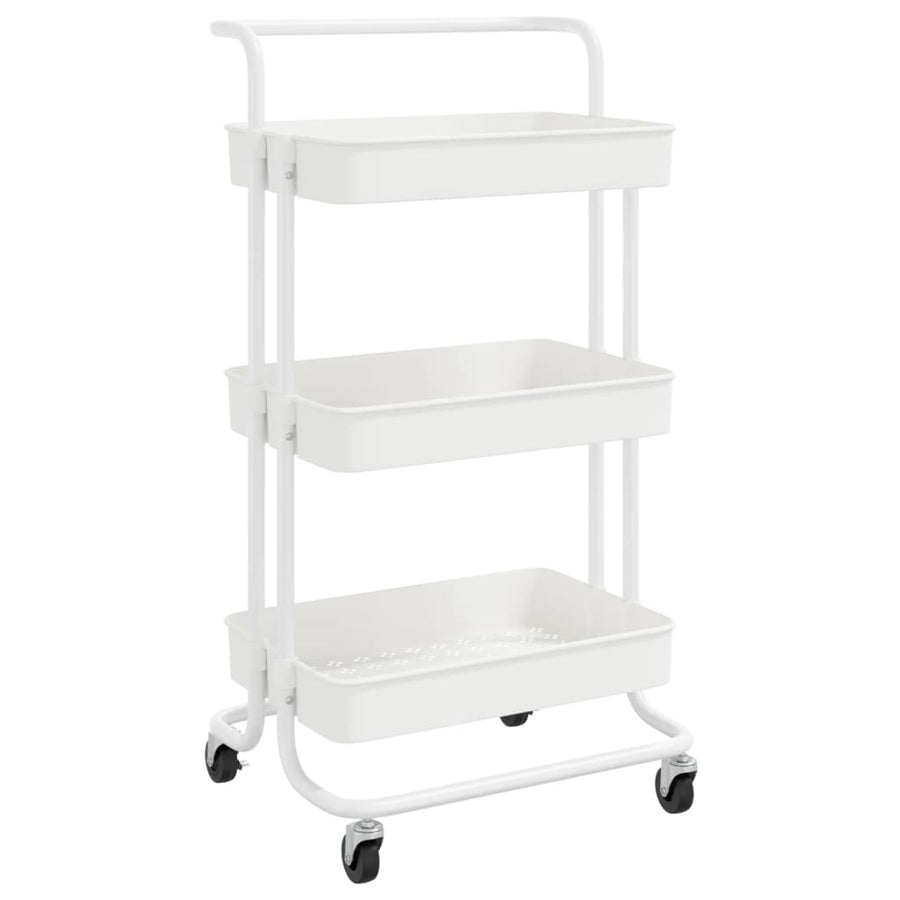 Keukentrolley 3-Laags 42X35X85 Cm Ijzer En Abs Wit