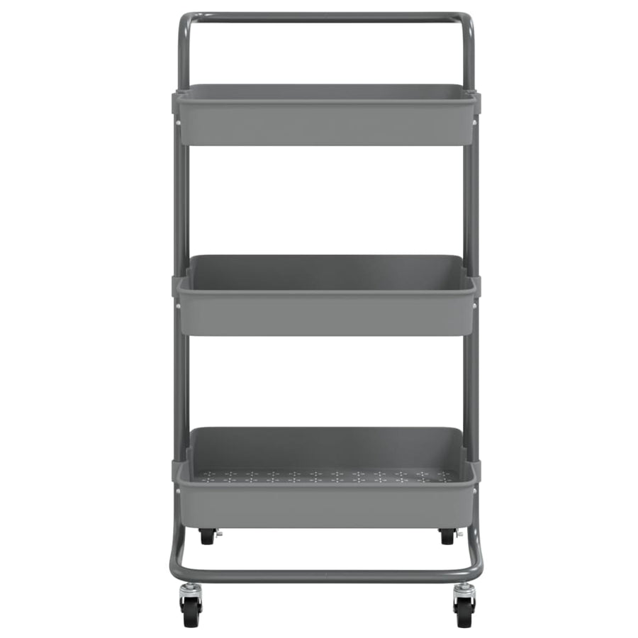 Keukentrolley 3-Laags 42X35X85 Cm Ijzer En Abs Grijs