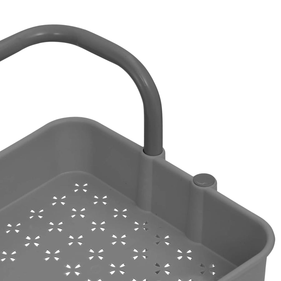 Keukentrolley 3-Laags 42X35X85 Cm Ijzer En Abs Grijs