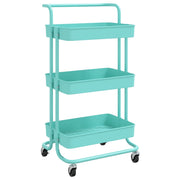 Kitchen trolley 3-tier 42x35x85 cm iron and ABS turquoise