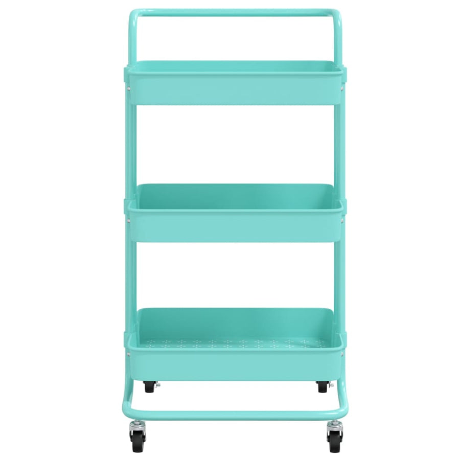 Keukentrolley 3-Laags 42X35X85 Cm Ijzer En Abs Turquoise