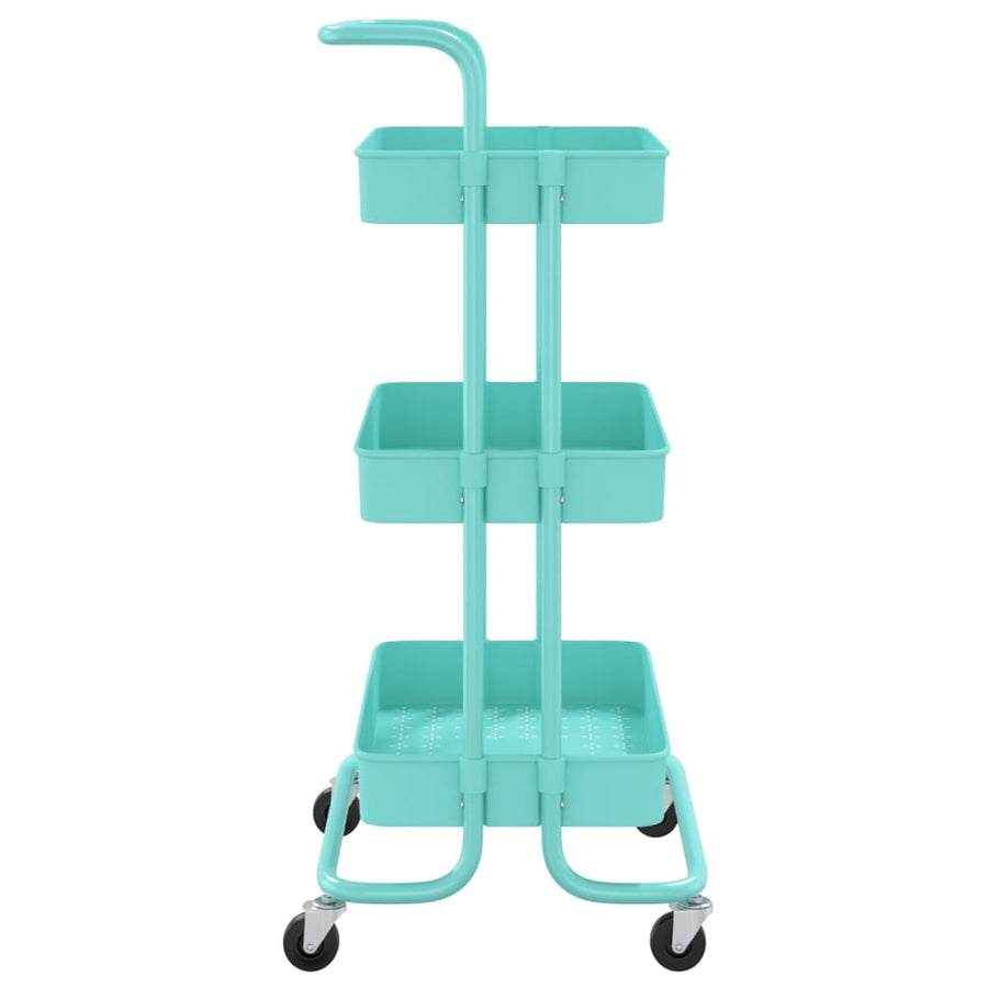 Keukentrolley 3-Laags 42X35X85 Cm Ijzer En Abs Turquoise