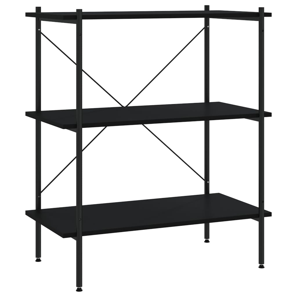 Opbergrek 3-Laags 80 x 40 x 92 cm Zwart