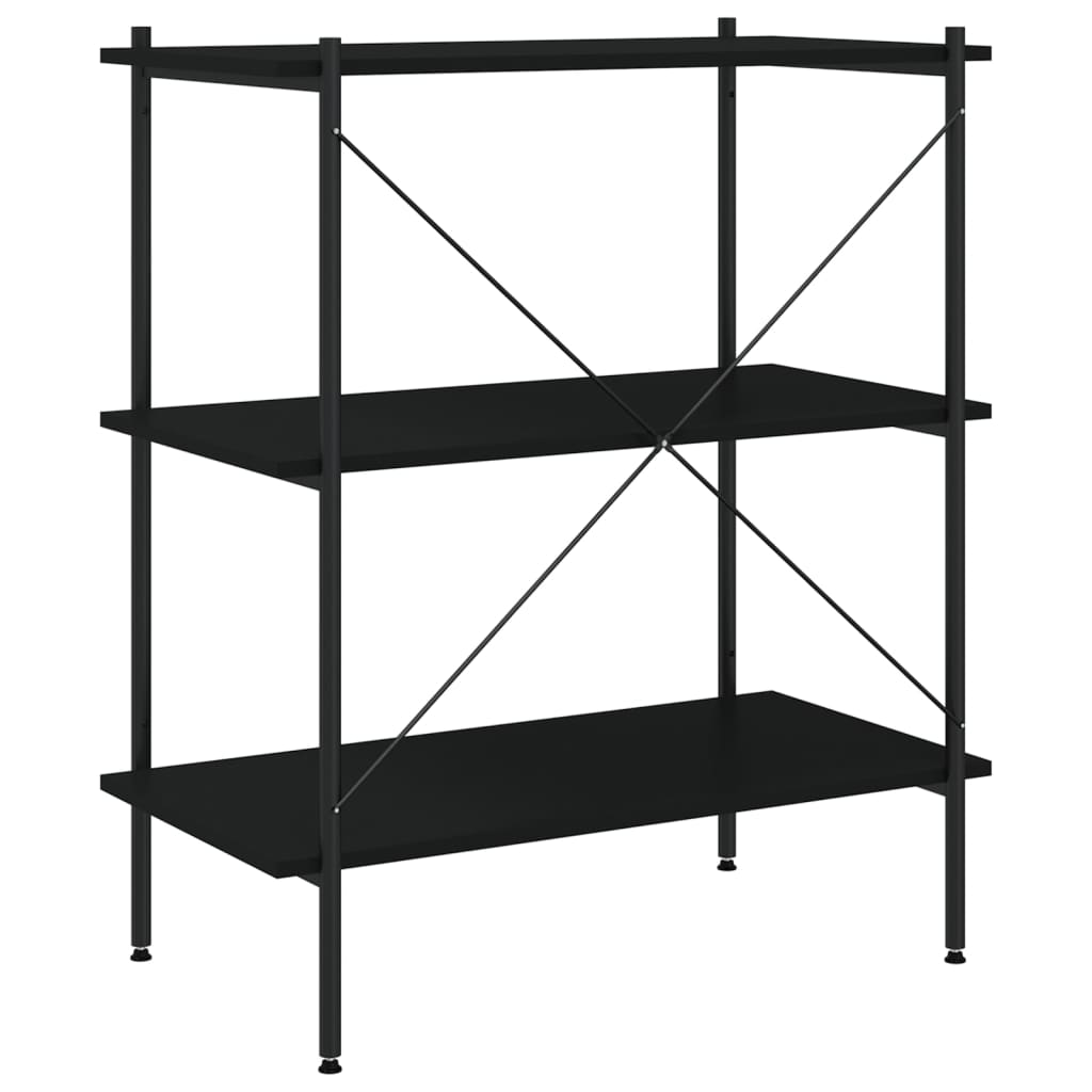 Opbergrek 3-Laags 80 x 40 x 92 cm Zwart
