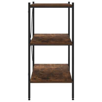 Opbergrek 3-Laags 80X40X En Naturel 92 cm zwart en donkerhoutkleurig
