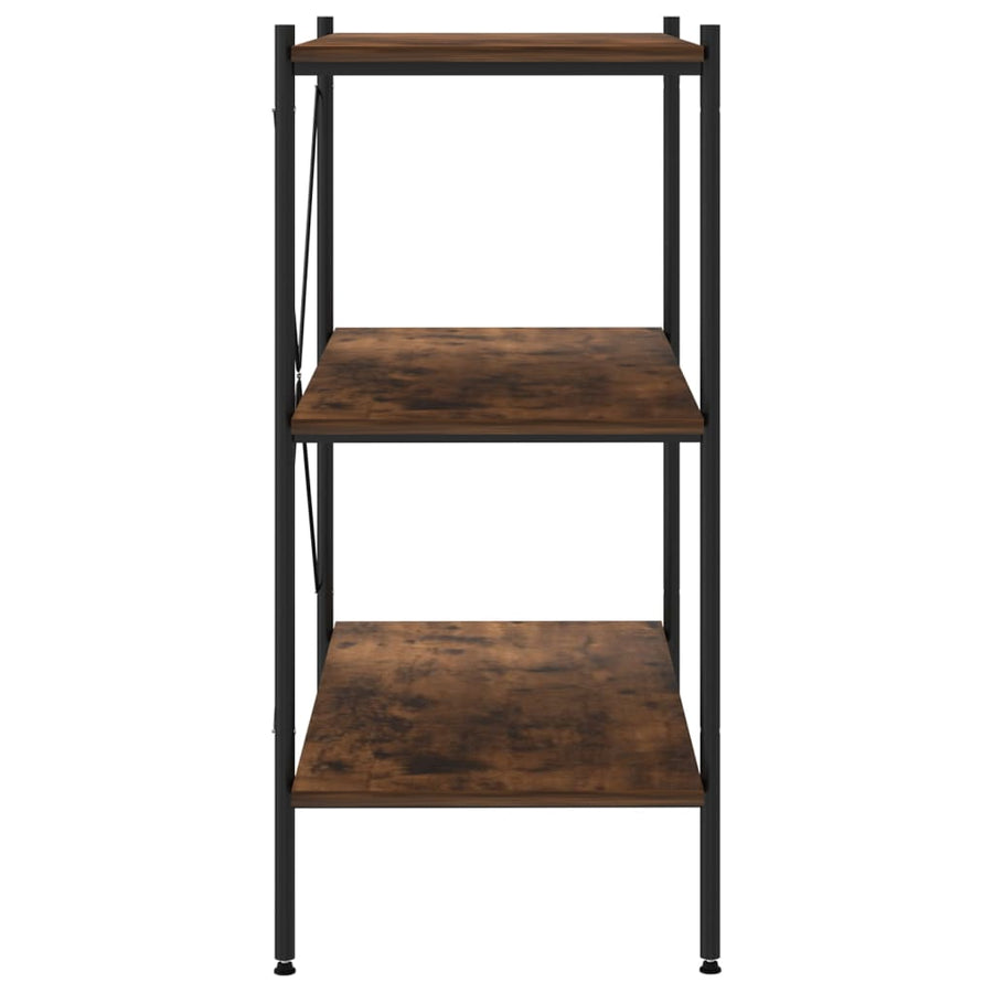 Opbergrek 3-Laags 80X40X En Naturel 92 cm zwart en donkerhoutkleurig