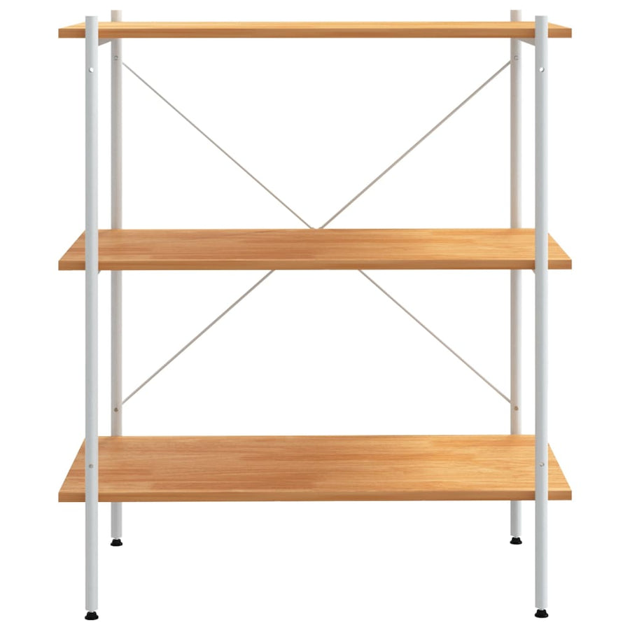 Opbergrek 3-Laags Kleurig 80 x 40 x 92 cm Wit en eiken
