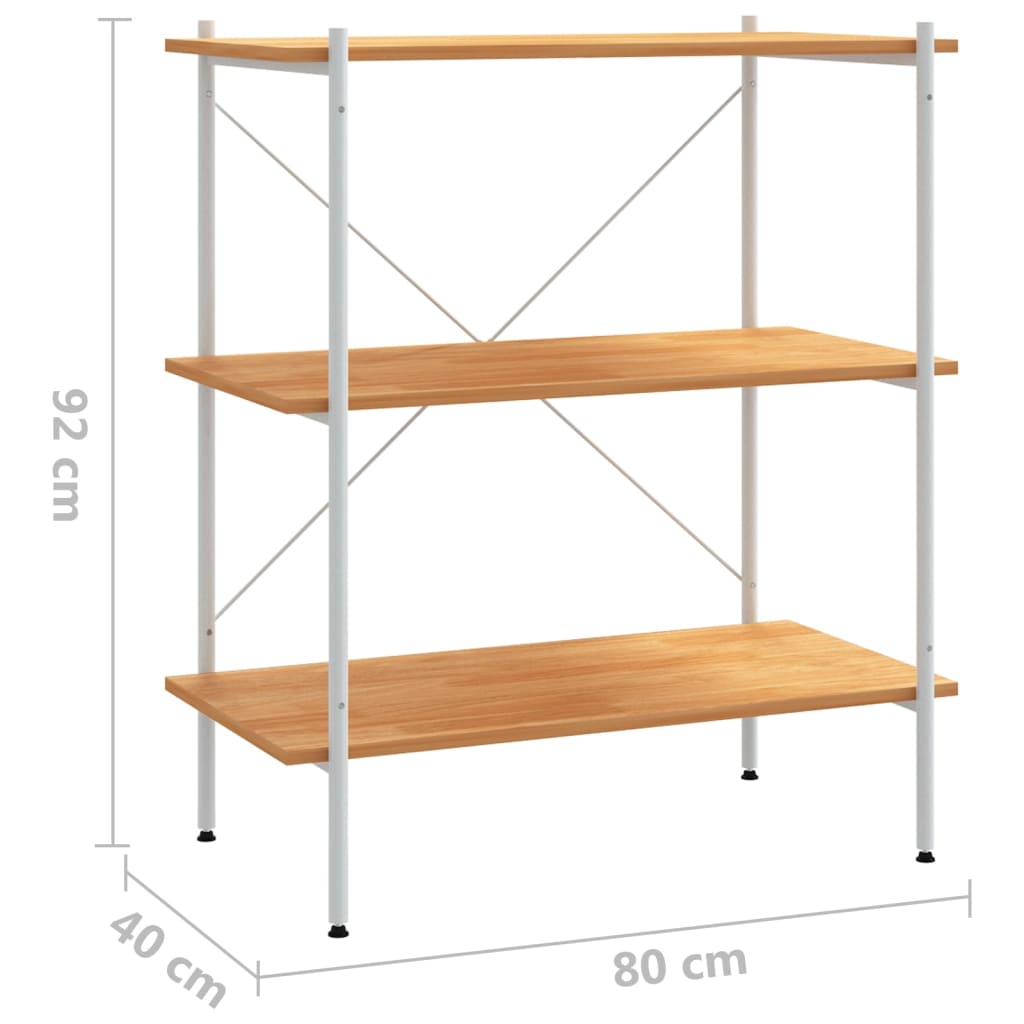 Opbergrek 3-Laags Kleurig 80 x 40 x 92 cm Wit en eiken