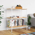 Opbergrek 3-laags 80x40x92 cm wit eiken