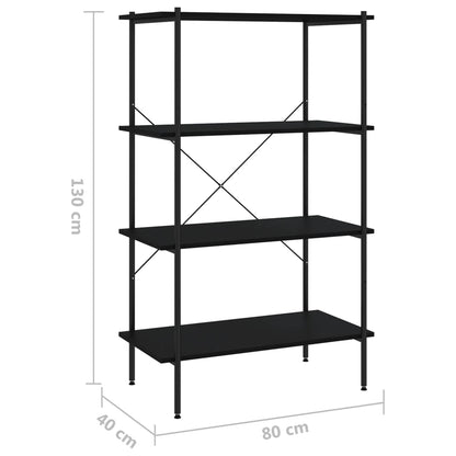 Opbergrek 4-Laags 80 x 40 x 130 cm Zwart